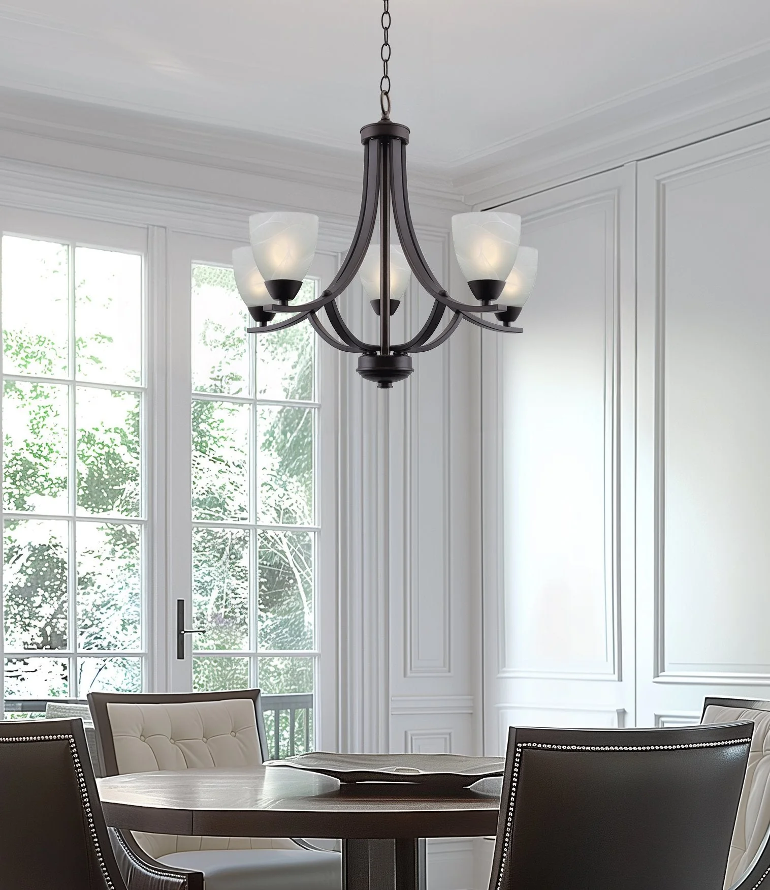 Weston 24 Contemporary 5-Light Large Chandelier