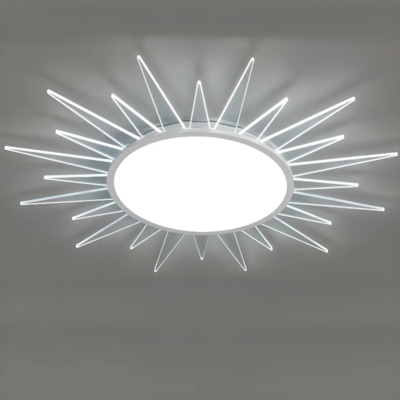 Large Acrylic Round Sunburst LED Flush Mount Ceiling Light