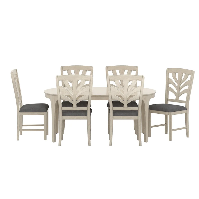VECELO 5/7 Piece Dining Table Set Consist of an Oval Dining Room Table