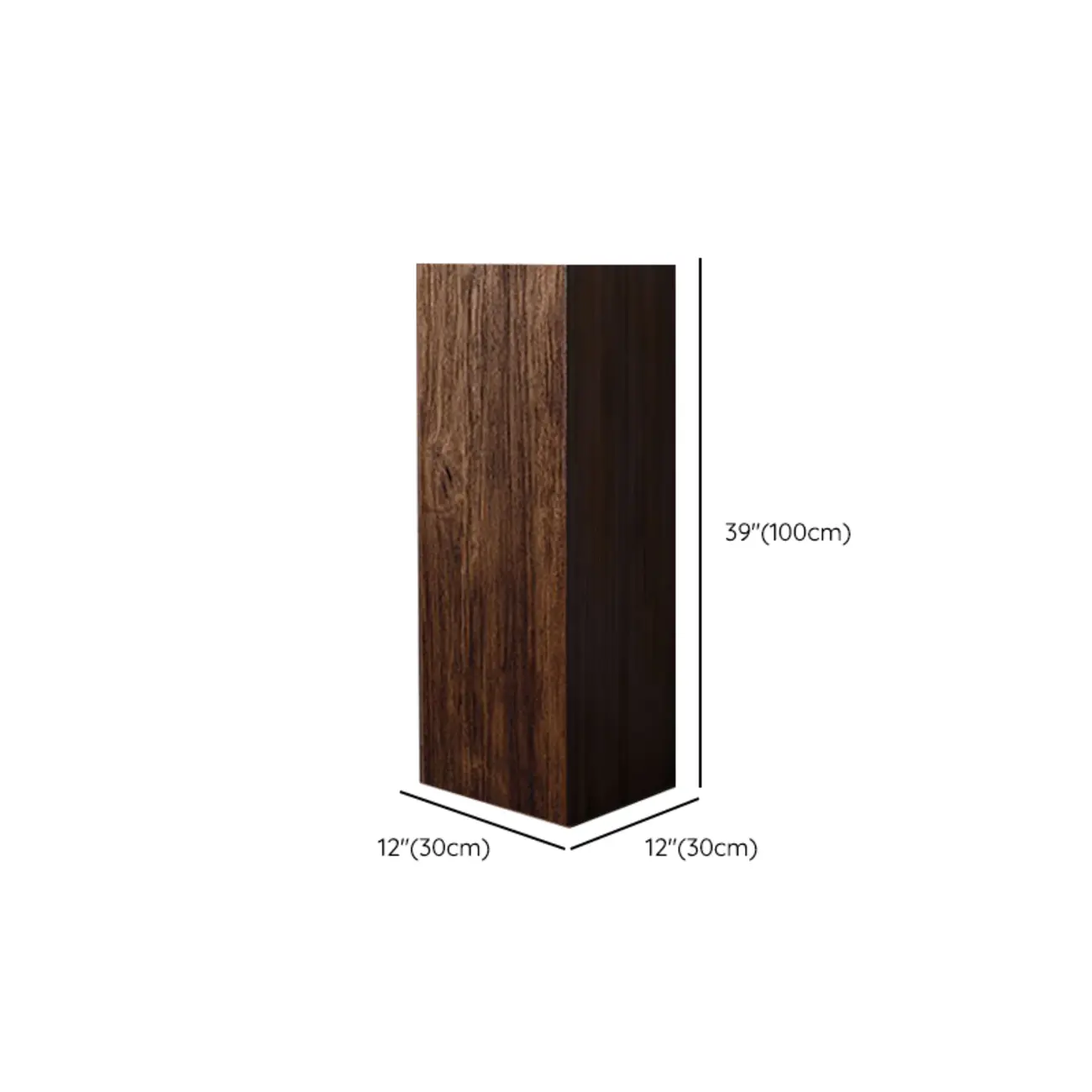 Pillar Rustic Pine Wood Square Accent Side Table