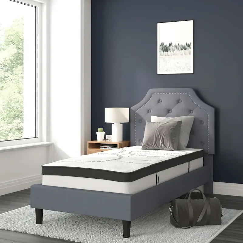 Tufted Platform Bed with 10 Inch Pocket Spring Mattress