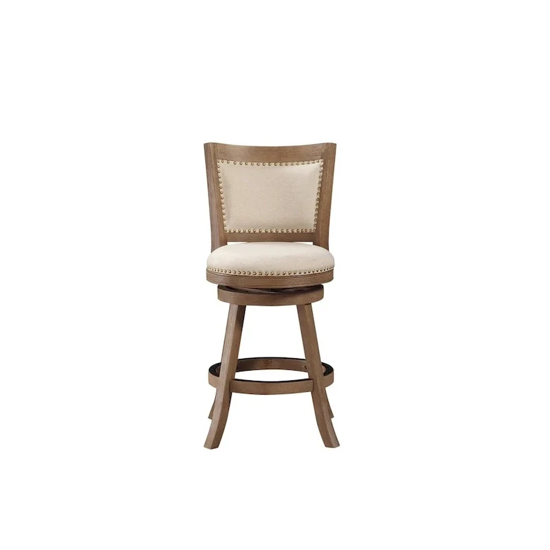Melrose High Back Swivel Wood Counter Stool