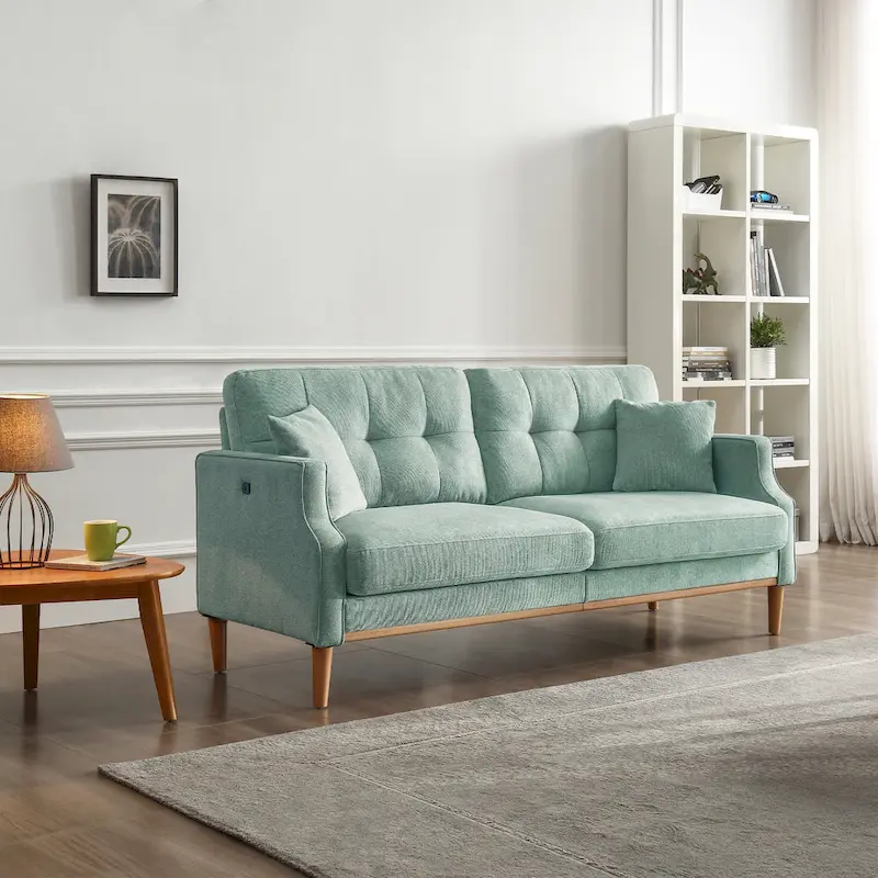 Tufted Loveseat with USB Outlet - 3 Seater
