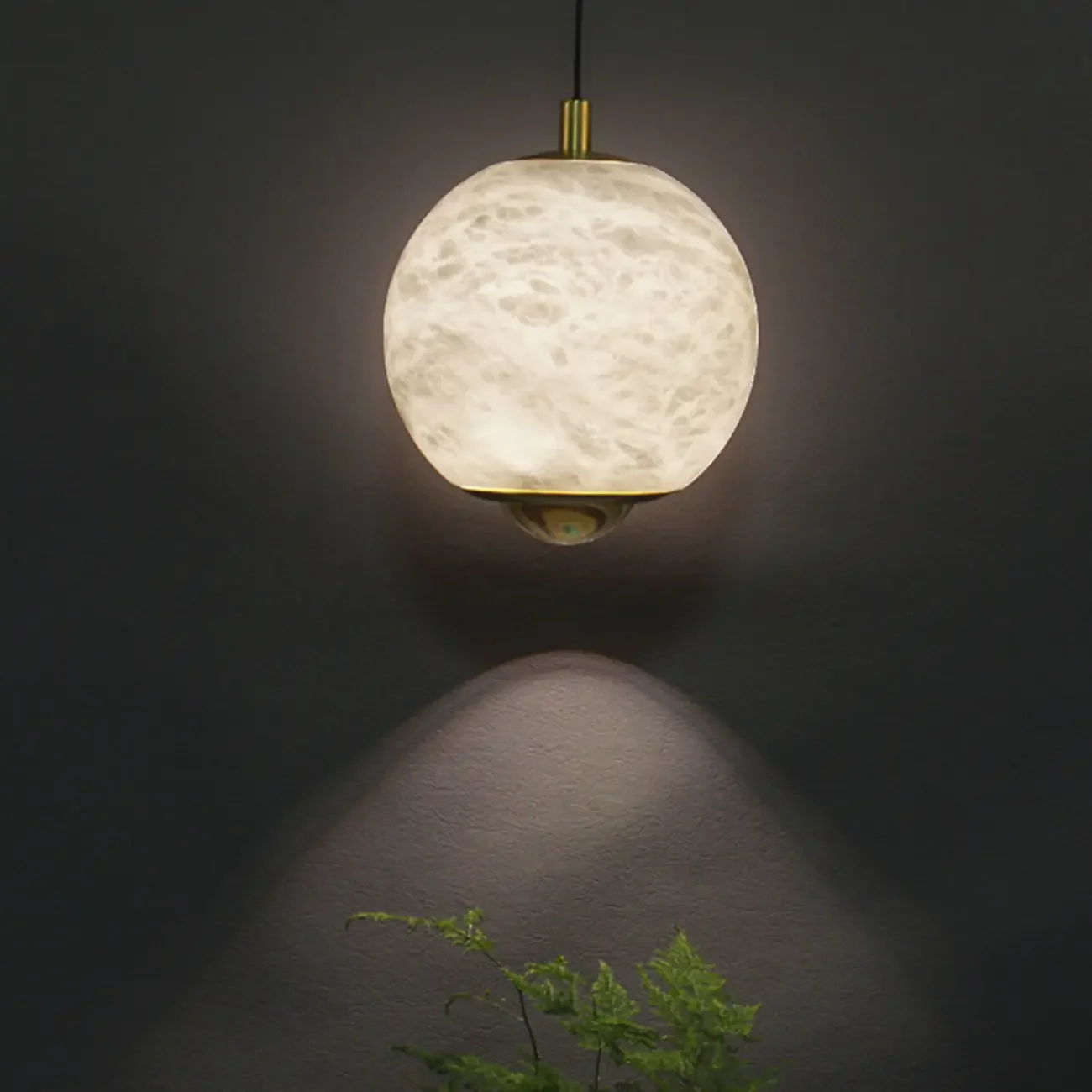 Modern Gold Globe Alabaster Kitchen Pendant Lighting