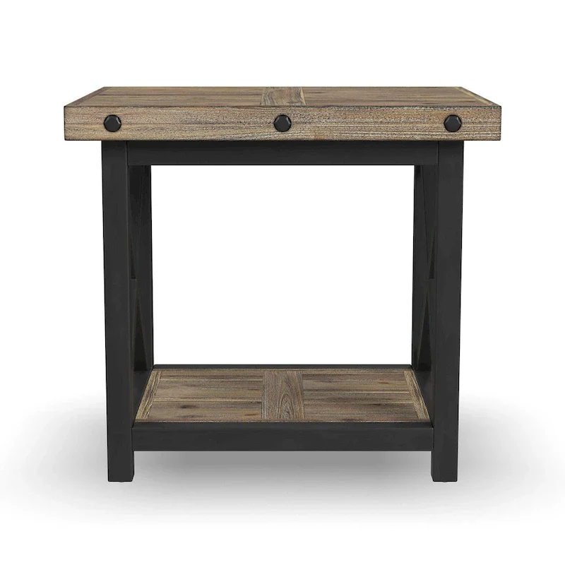 Homestyles Carpenter Brown Wood End Table - 21 x 23 x 25