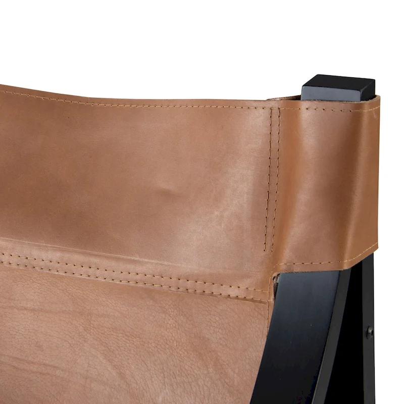 Steve Silver Logan Top Grain Leather and Solid Wood Sling Accent Chair