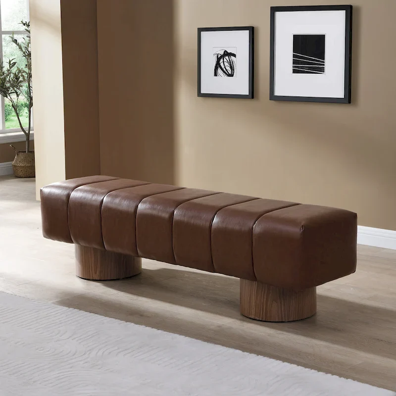 Christopher Knight Home - Daniel Upholstered Dining Bench, No-Assembly Entryway & Bedroom Ottoman with Sturdy Wood Legs