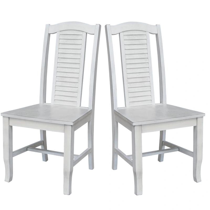 Solid Wood Seaside Dining Chairs - Set of Two