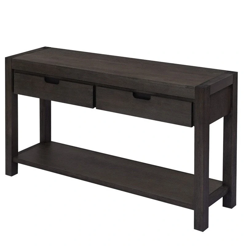 55.1W Console Table with 2 Drawers and 1 Shelf - N/A