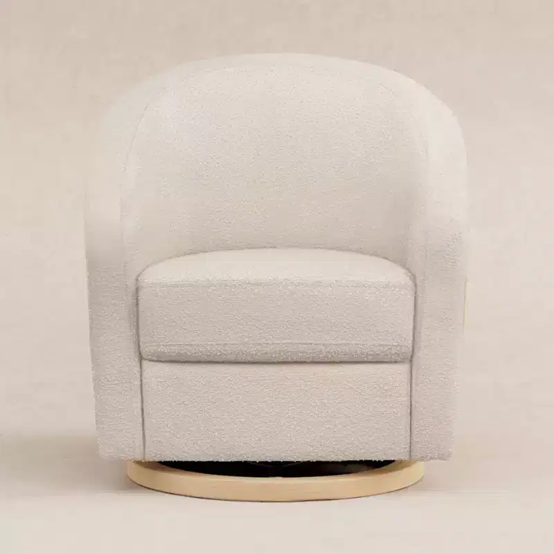 Swivel Glider Chair with 360° Rotation, Upholstered Seat, 30.5