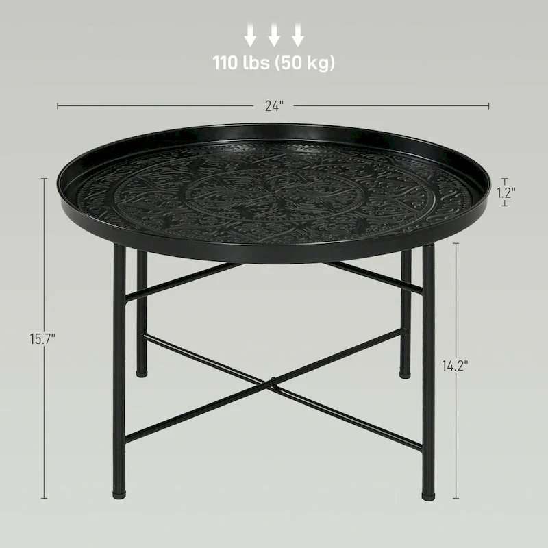 Black Round Coffee Table 24