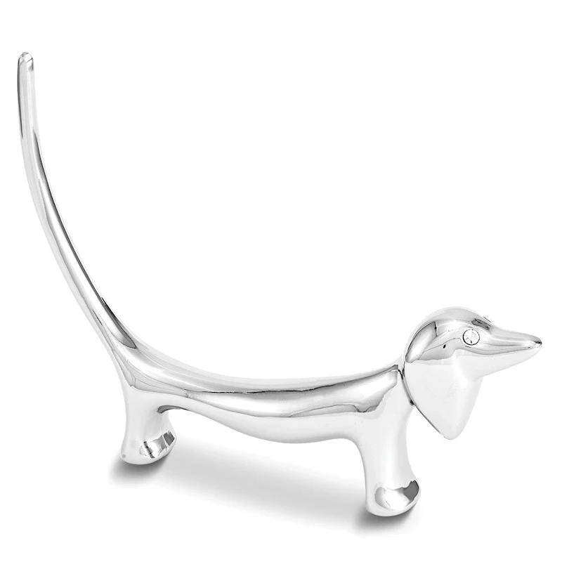 Curata Chrome-Plated 4  Dog Ring Holder