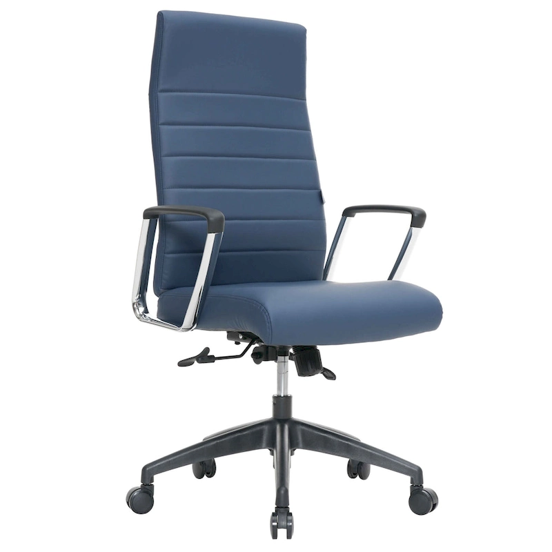 LeisureMod Hilton Modern High Back Leather Conference Office Chair