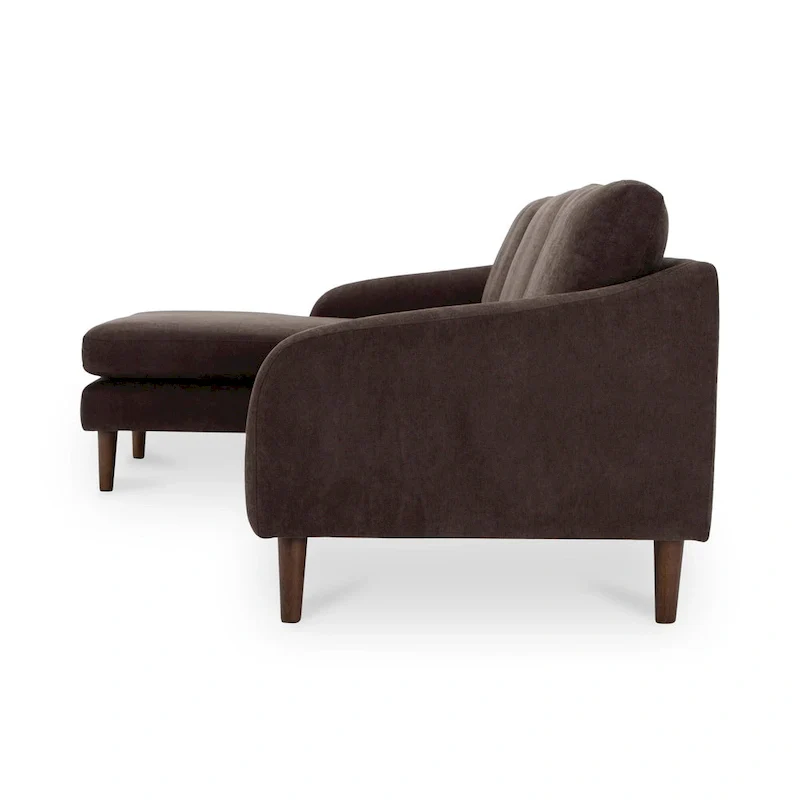 Drew Sectional with Reversible Chaise, Dark Brown - 98 X 59.2 X 33.5