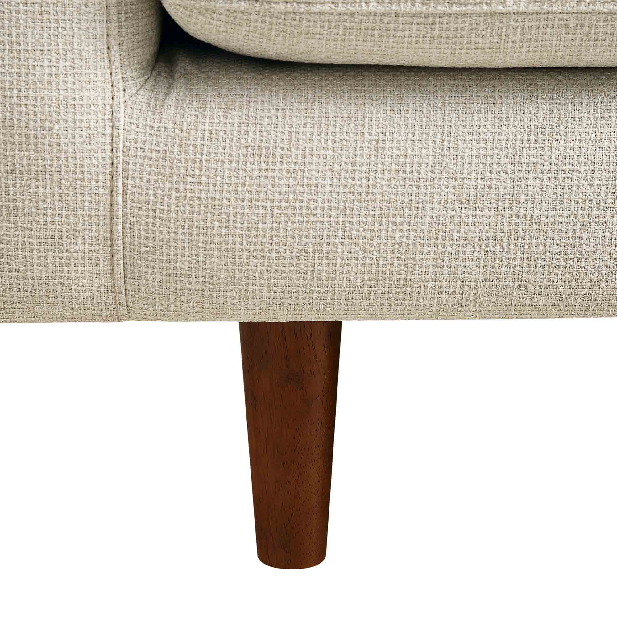 Large 3-Seater Sofa, Beige Woven Fabric