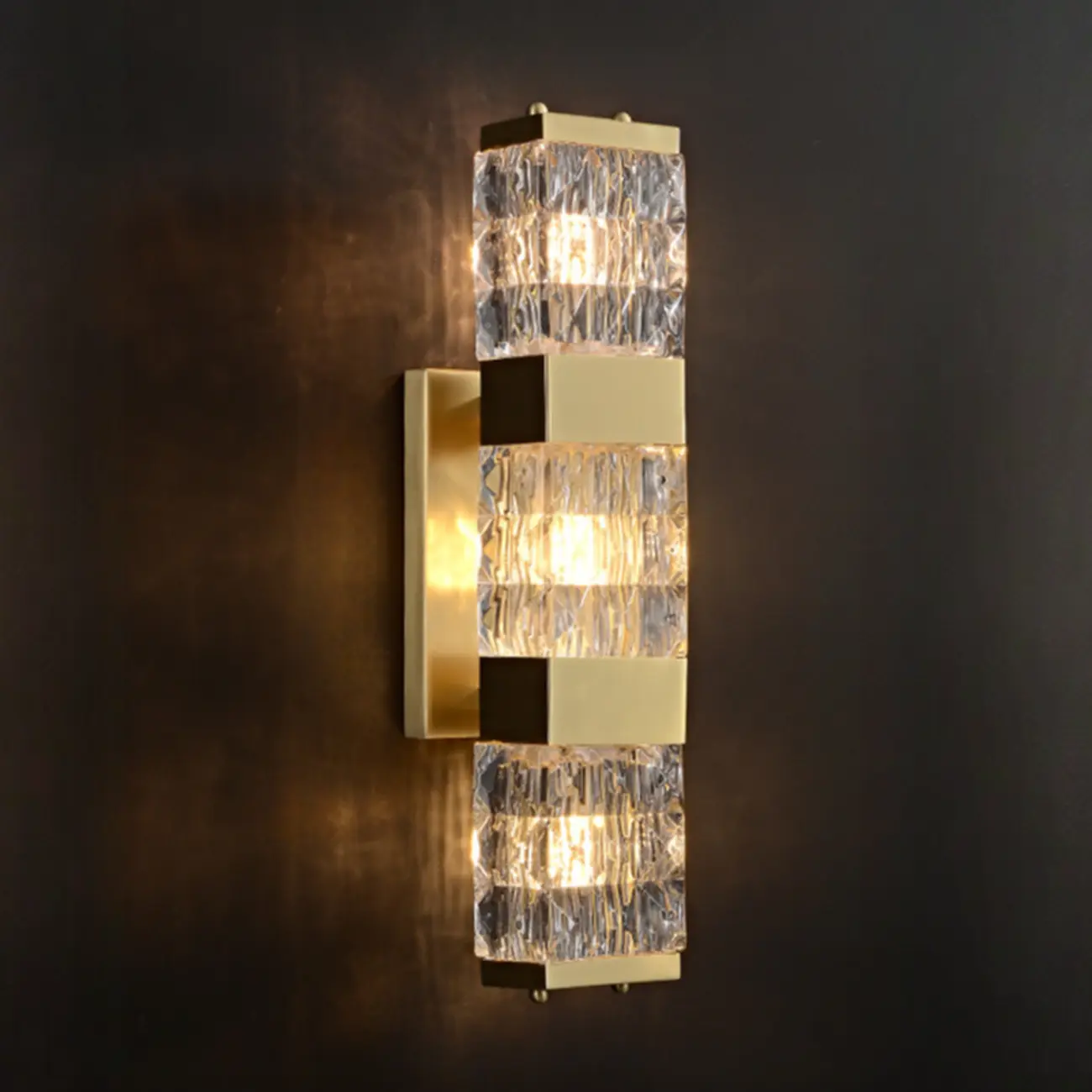 Exquisite Brass Crystal Indoor Wall Sconce Light Fixture