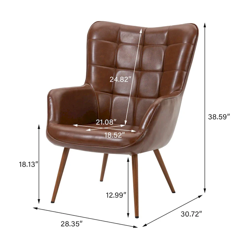 Set of 2 Modern Accent Chair Wingback Armchair