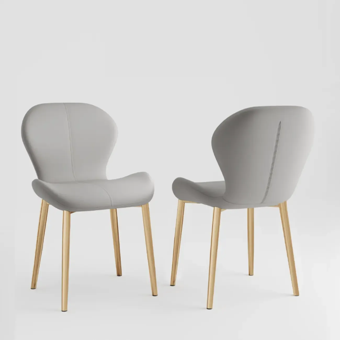 Modern Wingback Faux Leather Upholstered Dining Chair