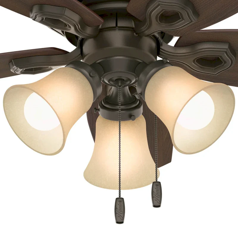 Hunter 42  Builder Low Profile Ceiling Fan with 3-Light LED Light Kit and Pull Chain