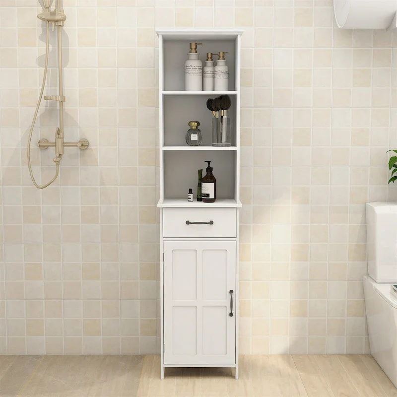 Floor Standing Cabinet with 2 Doors and 1 Drawer - White