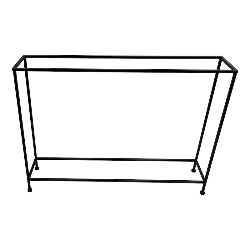 Aurelia 48 Inch Console Sofa Table, Artisanal Hammered Antique Bronze Tray Top, Industrial Black Iron Frame