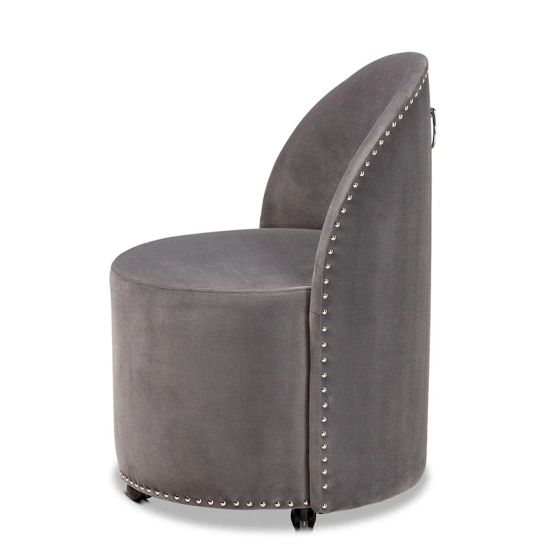 Bethel Glam and Luxe Velvet Rolling Accent Chair