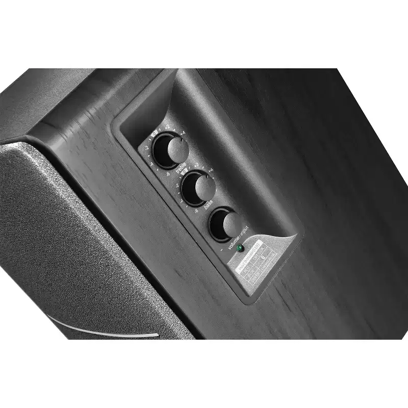 42-Watt-Continuous Bluetooth R1280DB Powered Bookshelf Speaker Set with 4-In. Woofers, RCA/Aux/Optical/Coaxial, and Remote, Pair