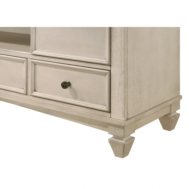 Roseanne 6 Piece Cream Brown Panel Bedroom Set