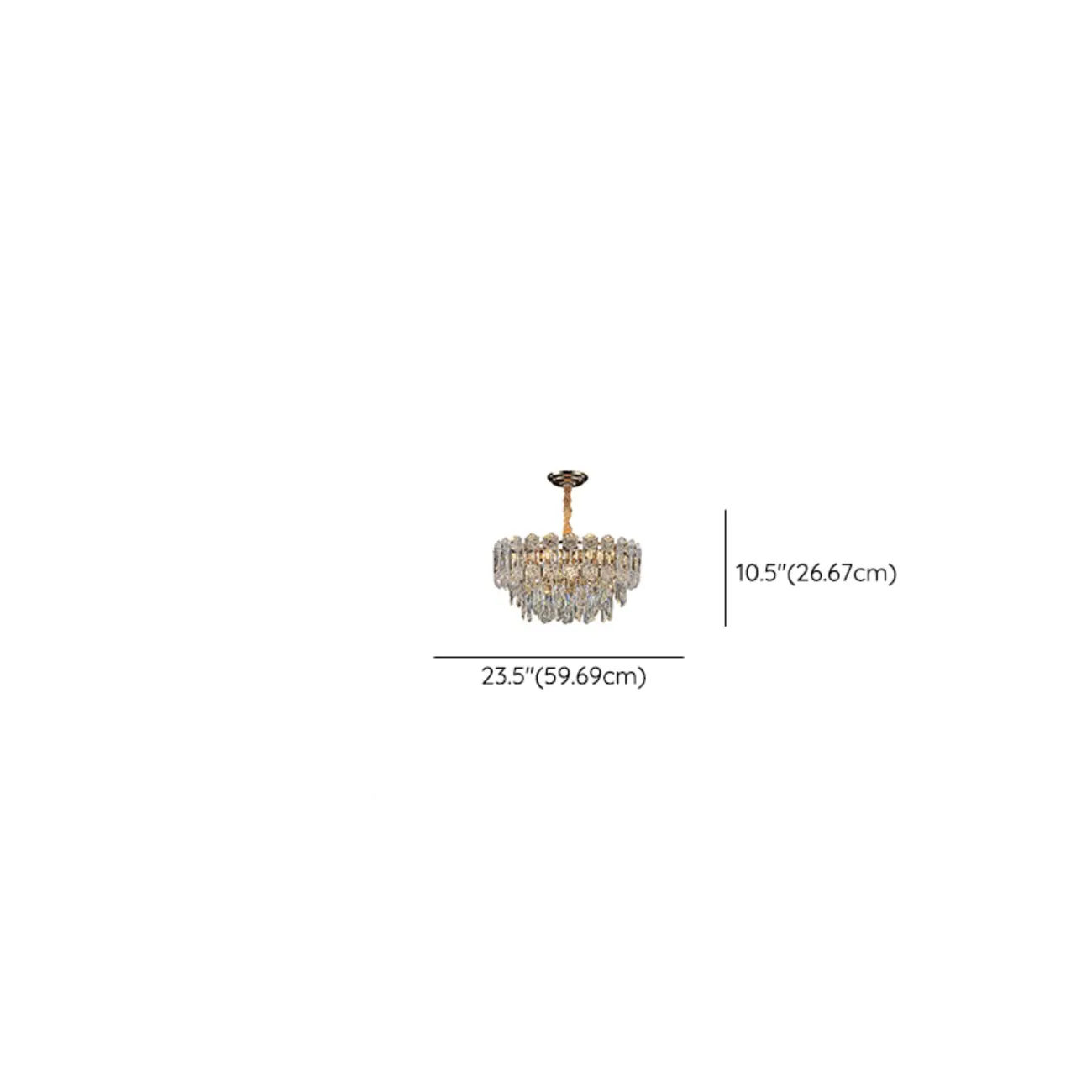 Luxurious 2 Tiers Round Gold Crystal Chandelier