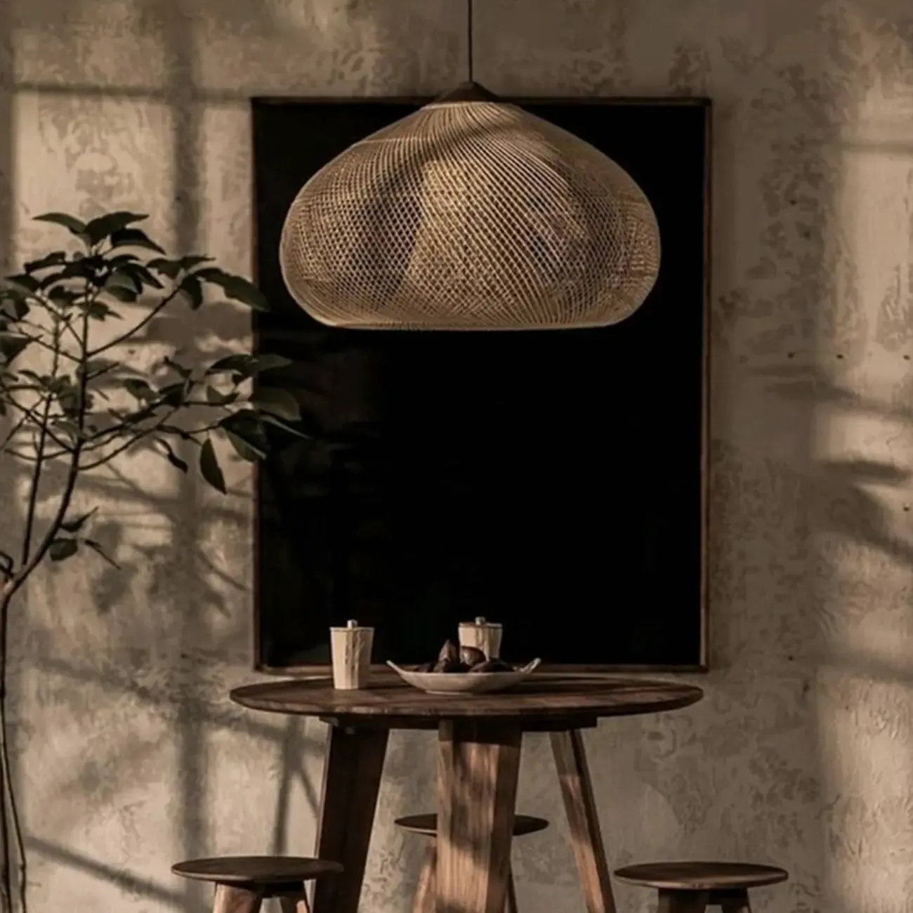 Wabi sabi style Rattan Bamboo Pendant Lights