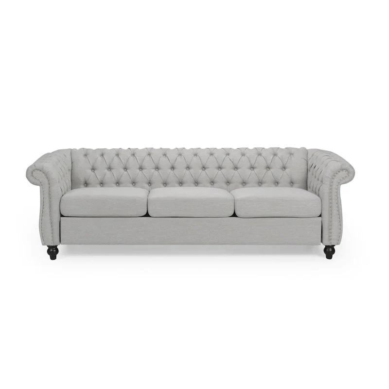 Chesterfield Button Tufted 3-seater Sofa with Nailheads