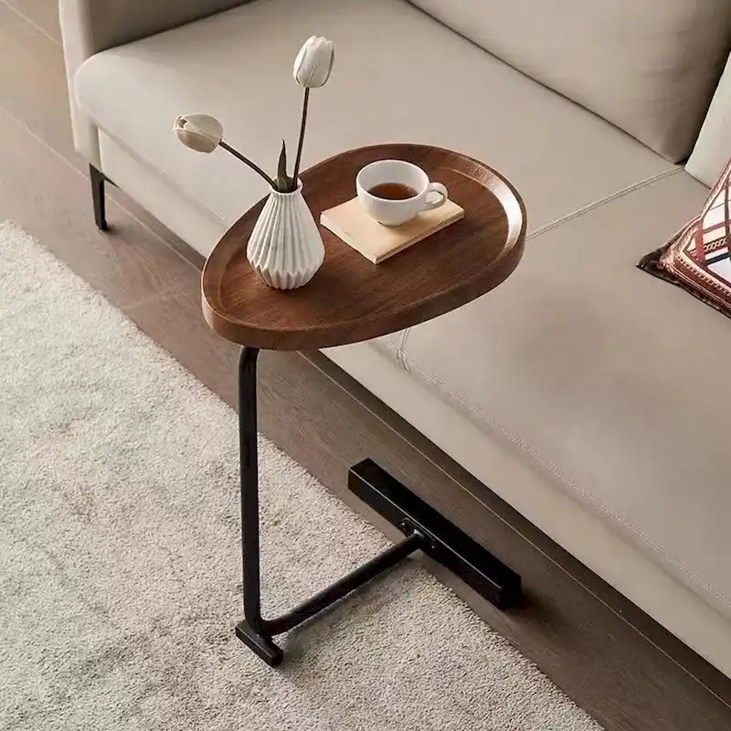 C-Shaped Side Table, Small Sofa Table For Living Room