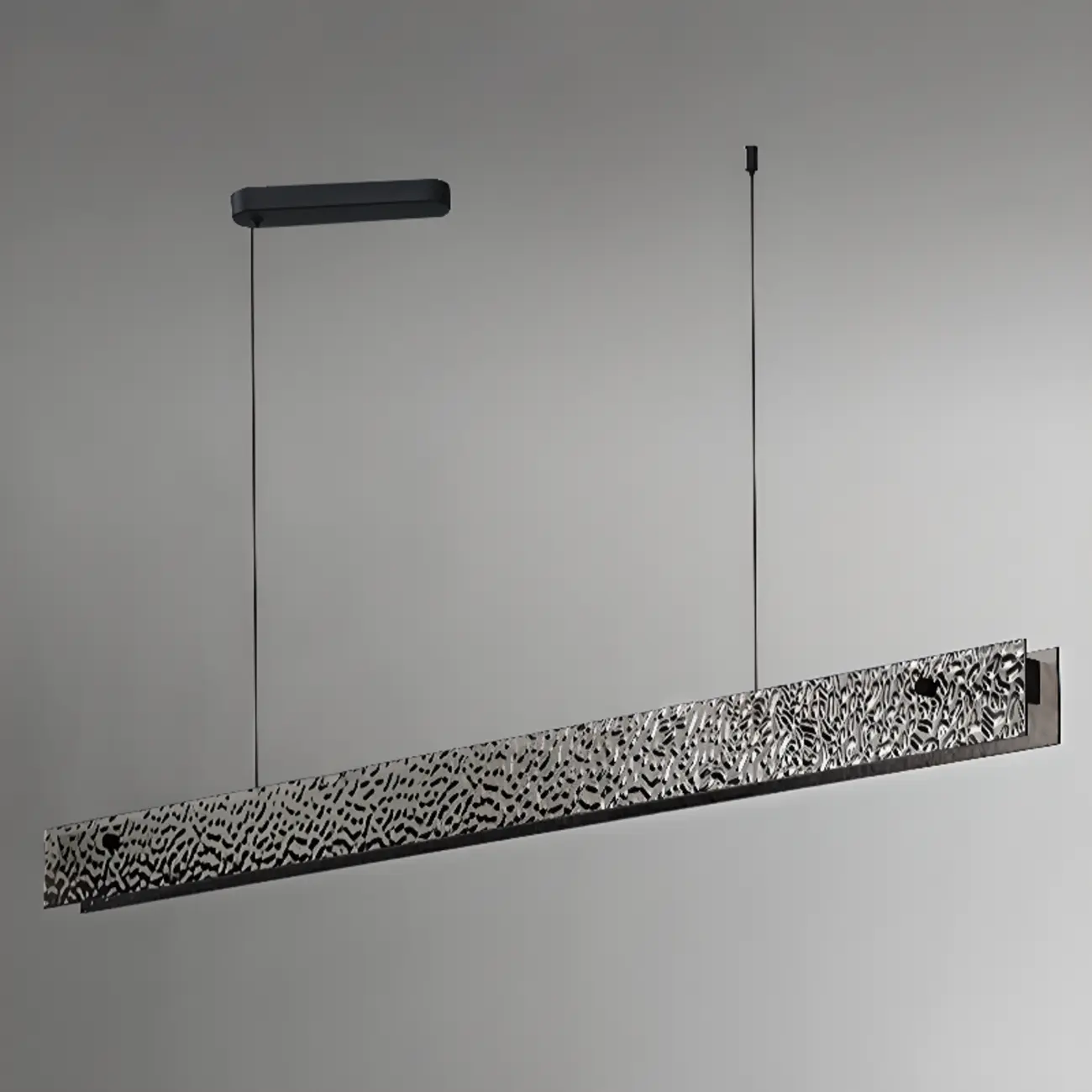 Black Rectangular Dimmable LED Kitchen Island Pendant Light