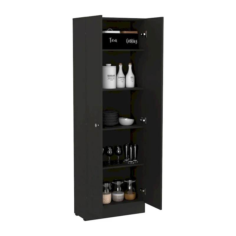 White / Black / Oak Freestanding Storage Cabinet with 10 Shelves
