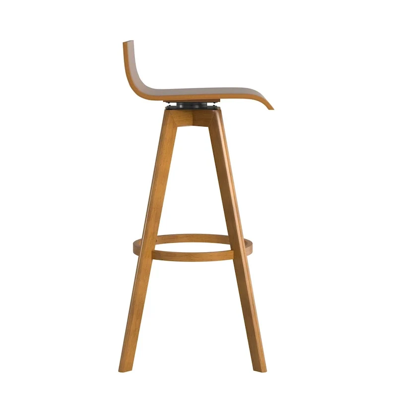 Mid-Century Modern Swivel Wood Stool