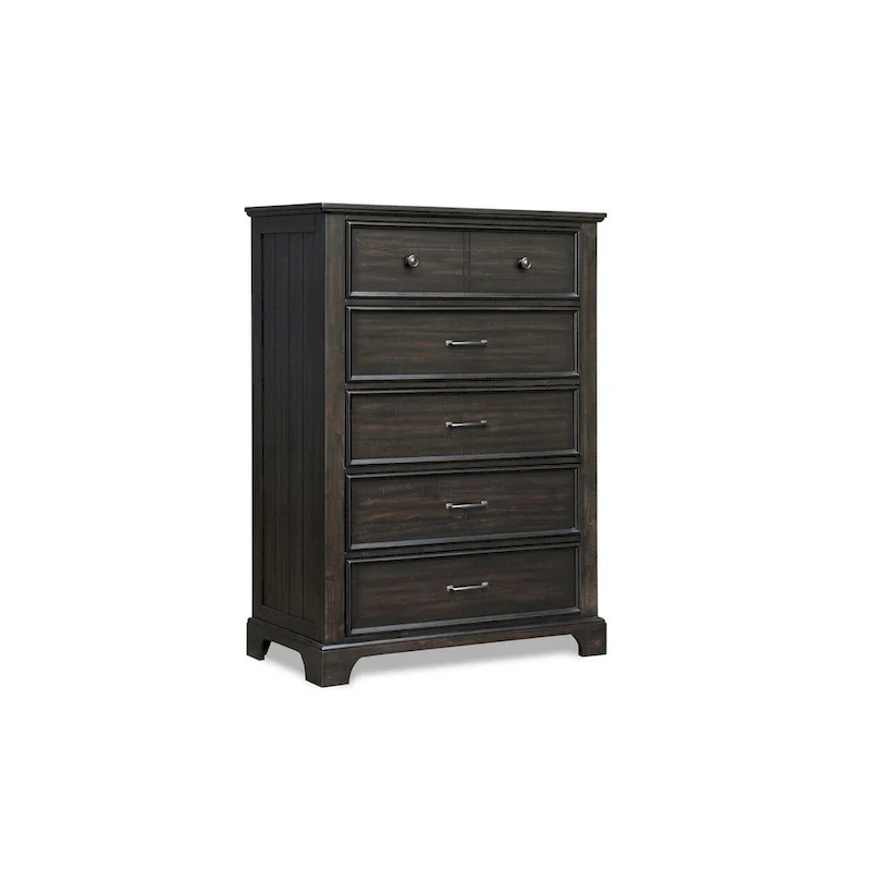 Annu 56 Inch Tall Dresser, 6 Drawers, Felt and Cedar Lining, Walnut Brown