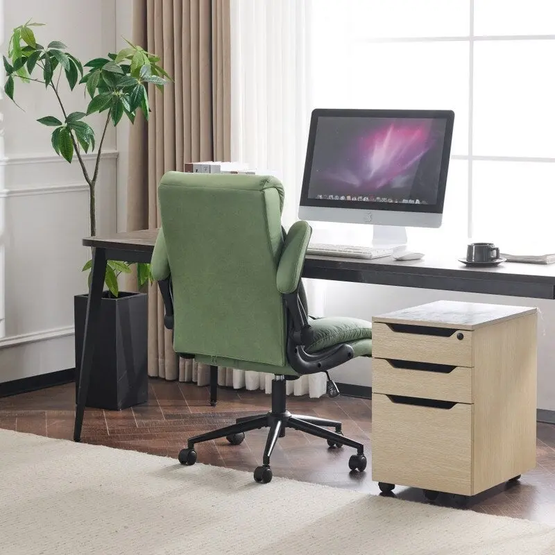 28W Mid-Back Swivel Office Chair Task Chair With Adjustable Arms - N/A