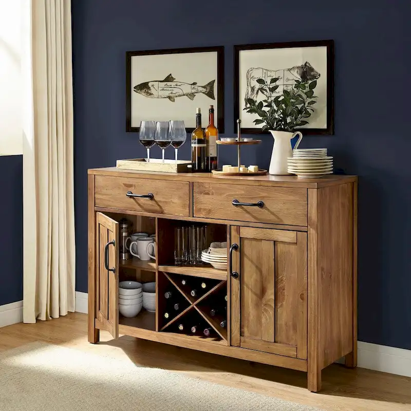 Crosley Roots Natural Finish Buffet - 52 W x 18 D x 36 H