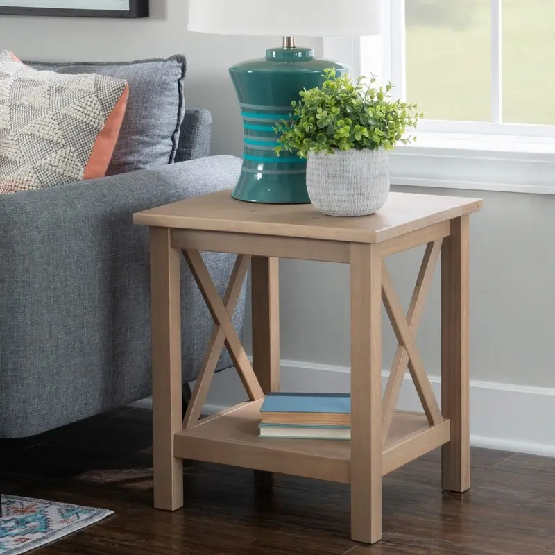 Ripplewood Farmhouse X-Base Side End Table