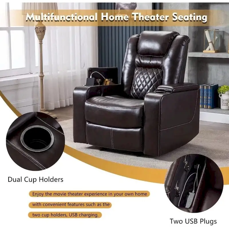 Ebello Multi-Function Power Recliner Home Theater Seating Chair