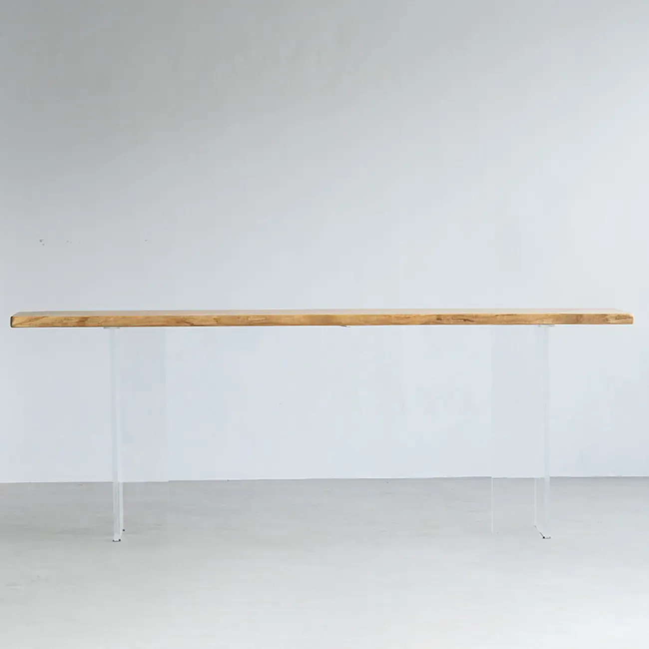 Scandinavian Clear Plastic Base Bar Tables with Wooden Top