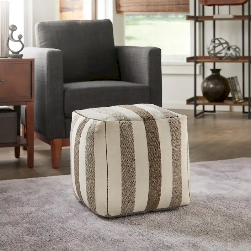 Upholstered Square Pouf Ottoman