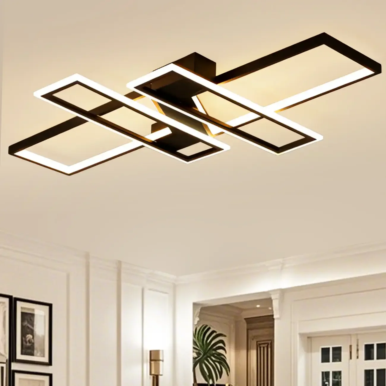 4-Light Modern LED Semi Flush Ceiling Light for Living Room