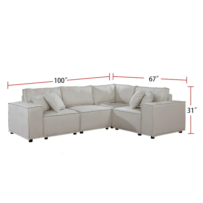 Modular Sectional Sofa with Ottoman