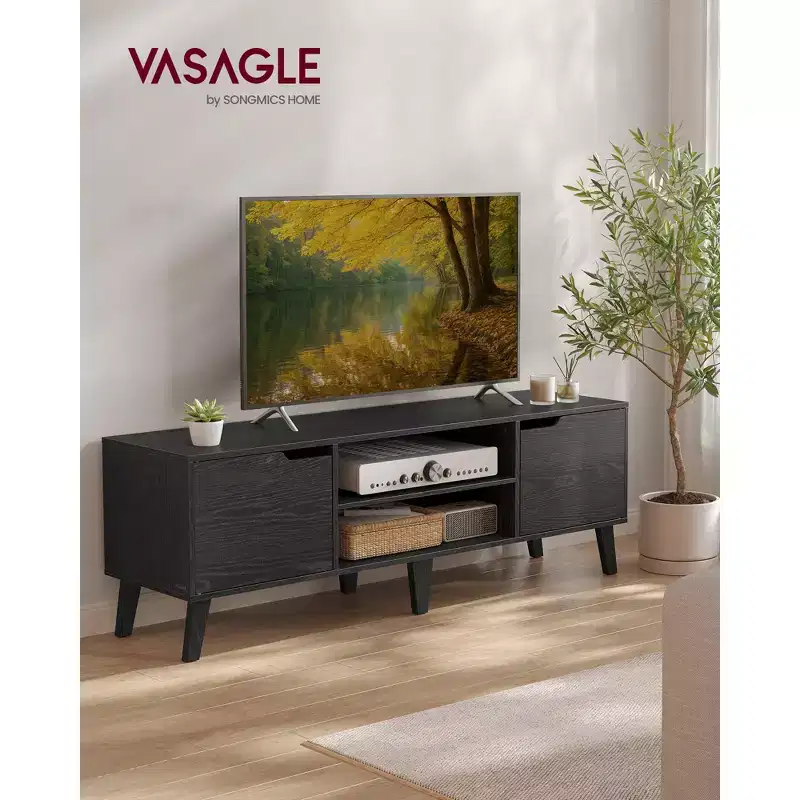 VASAGLE TV Stand for 65-Inch TVs,Entertainment Center with Adjustable Shelf,58-Inch Long Media Console Table,for Living Room, Bedroom