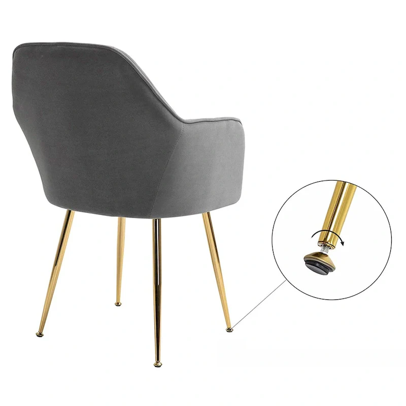 Upholstered Dining Chair (Set of 6) Velvet Accent Arm Chair