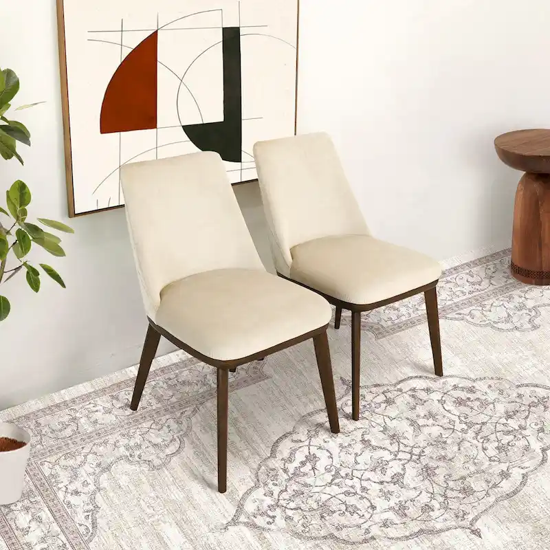 Dropia Mid-Century Modern Dining Chair Velvet (Set of 2)