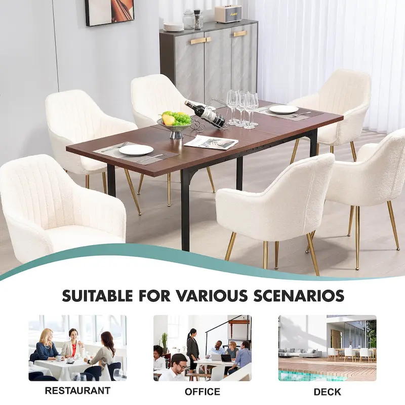 AVAWING Wood Dining Table