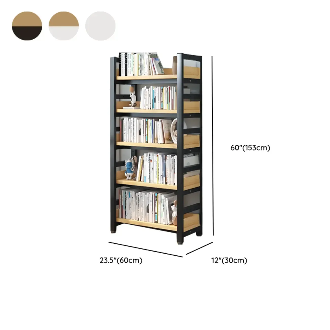 Modish Multi-Layer Open Back Wooden Tall Bookshelves