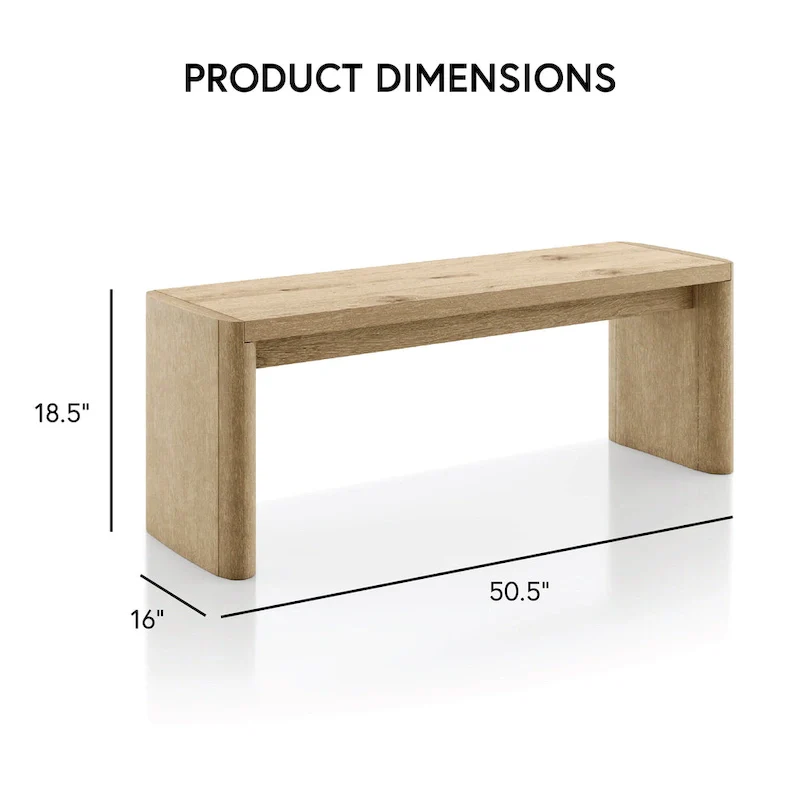 Furniture of America Elira Modern Oak 51-inch Dining Bench